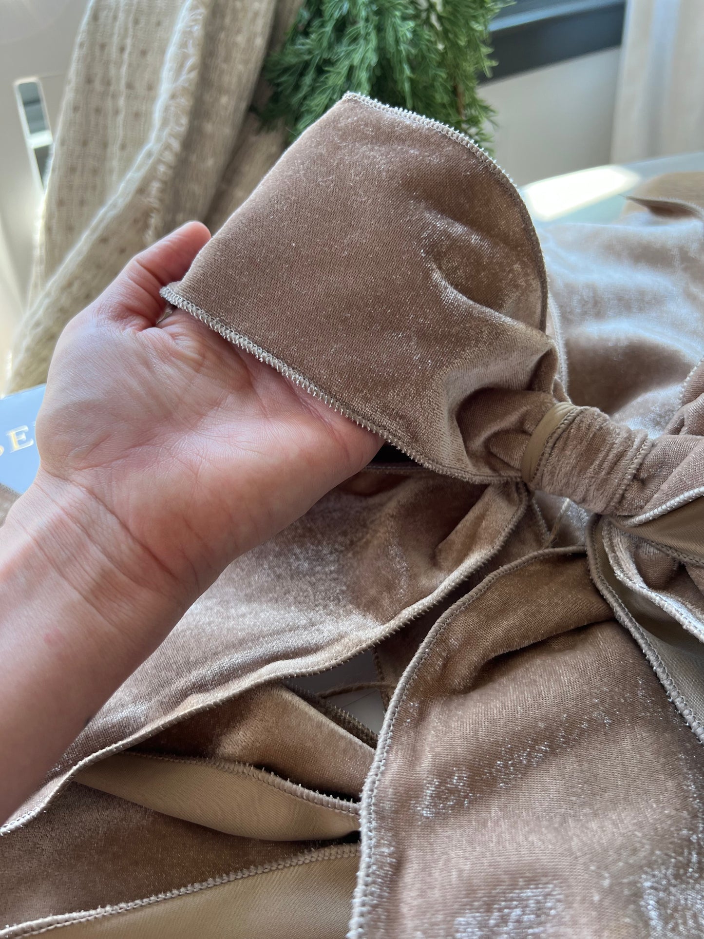 10" x 12" Champagne Holiday Bow