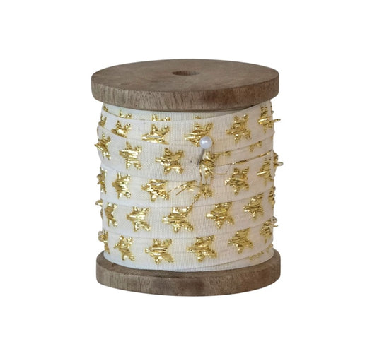 Gold Star Fabric Ribbon Spool