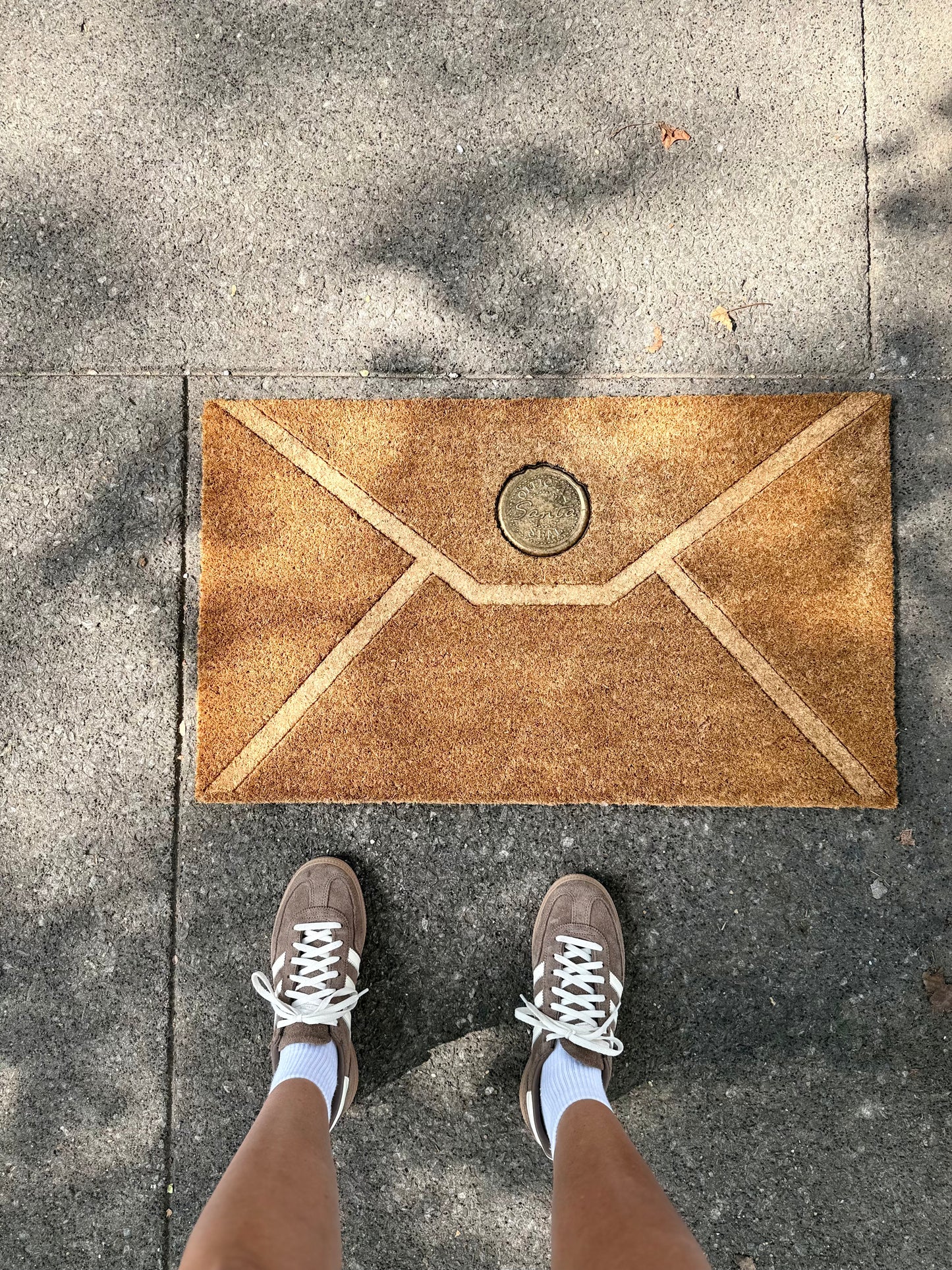 Golden Santa Seal Welcome Mat